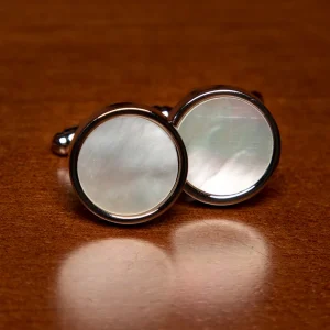 Gemelli Color Argento con Dettagli Effetto Perla