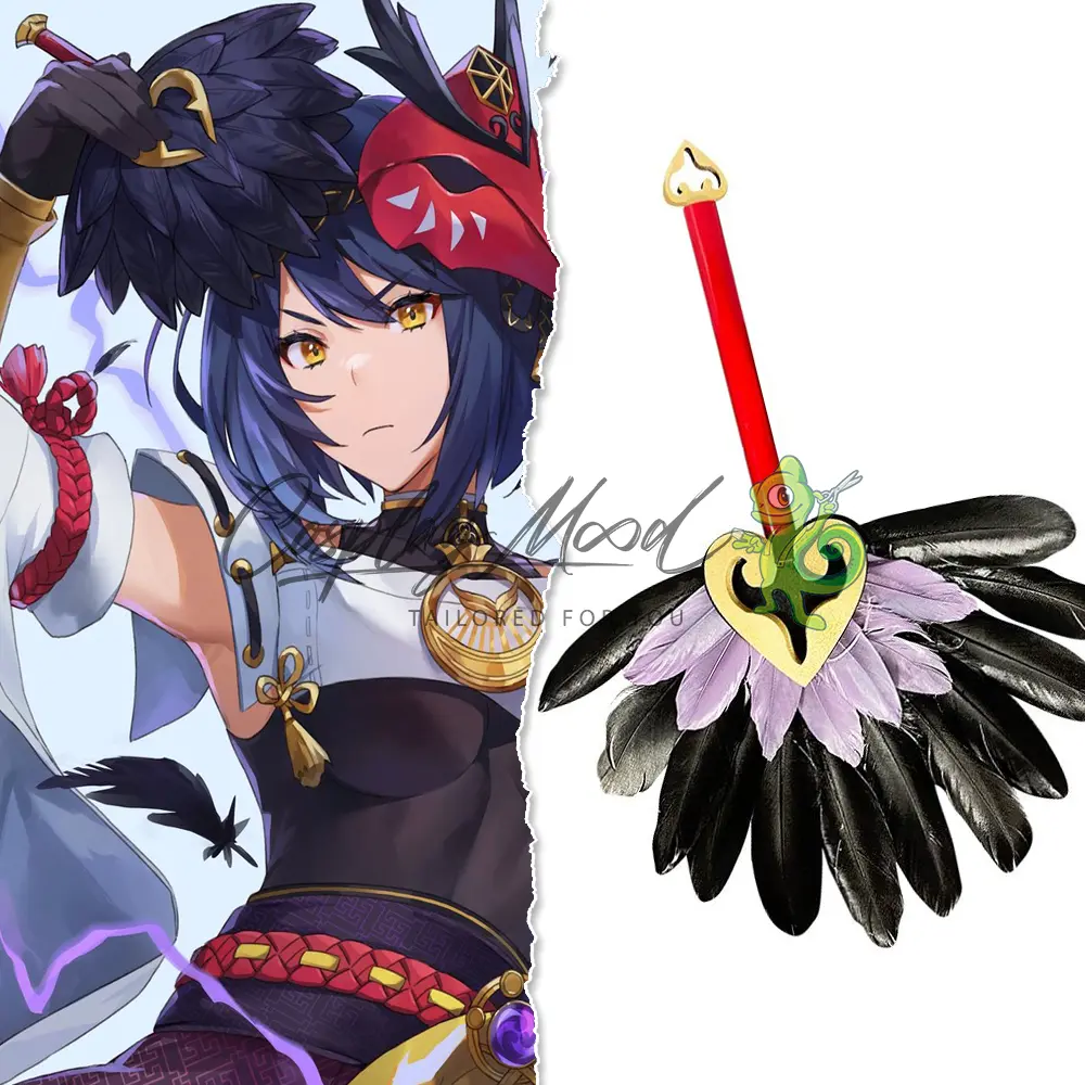 Accessorio Cosplay Ventaglio Sara Genshin Impact - immagine 3