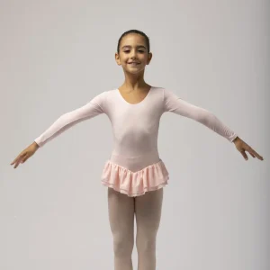 Body bambina con manica lunga e due gonnellini mod. 1229