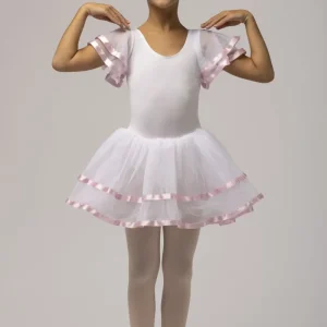 Body bambina con maniche e gonnellino mod. 447