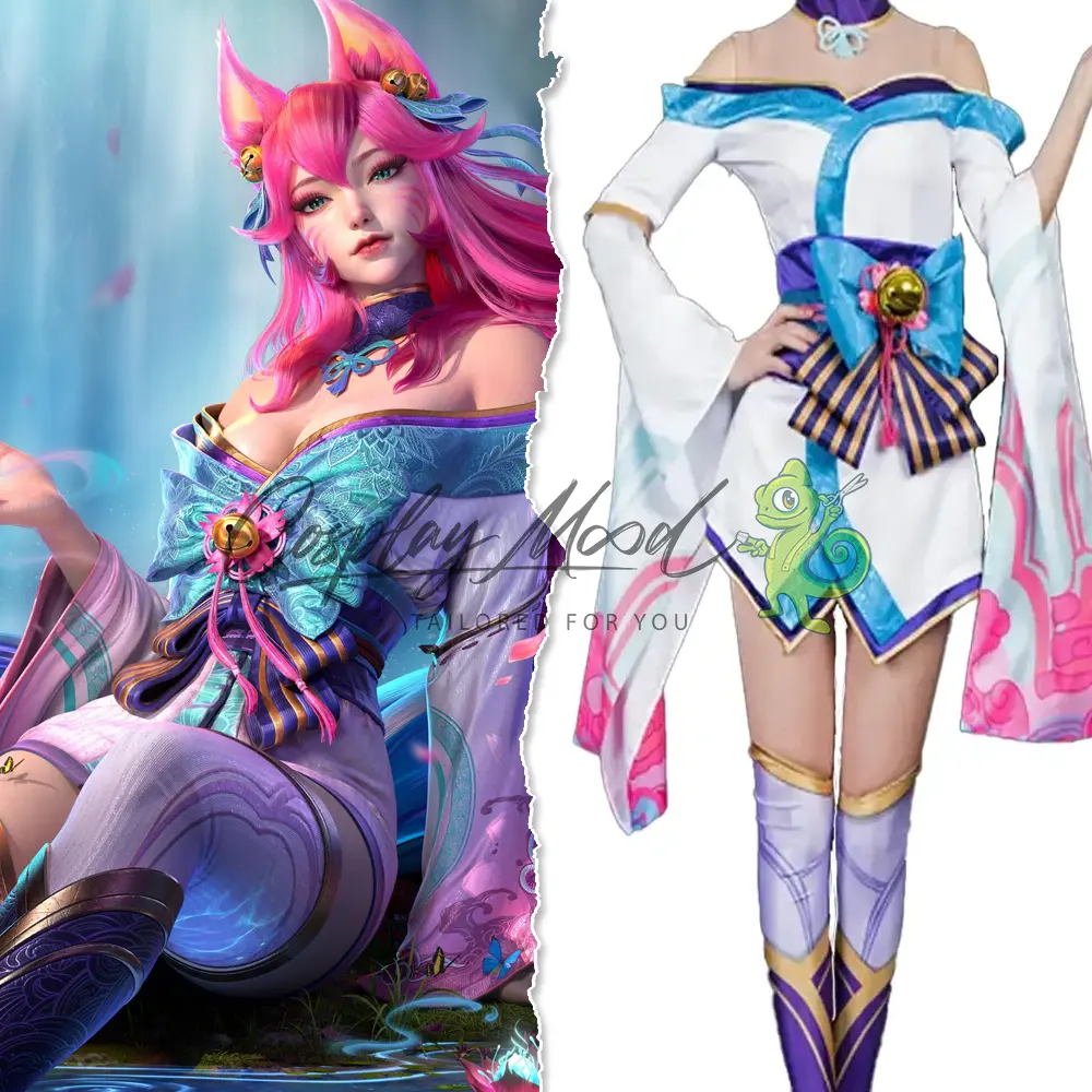 Costume Cosplay Ahri Spirit Blossom Outfit League of Legends - immagine 3
