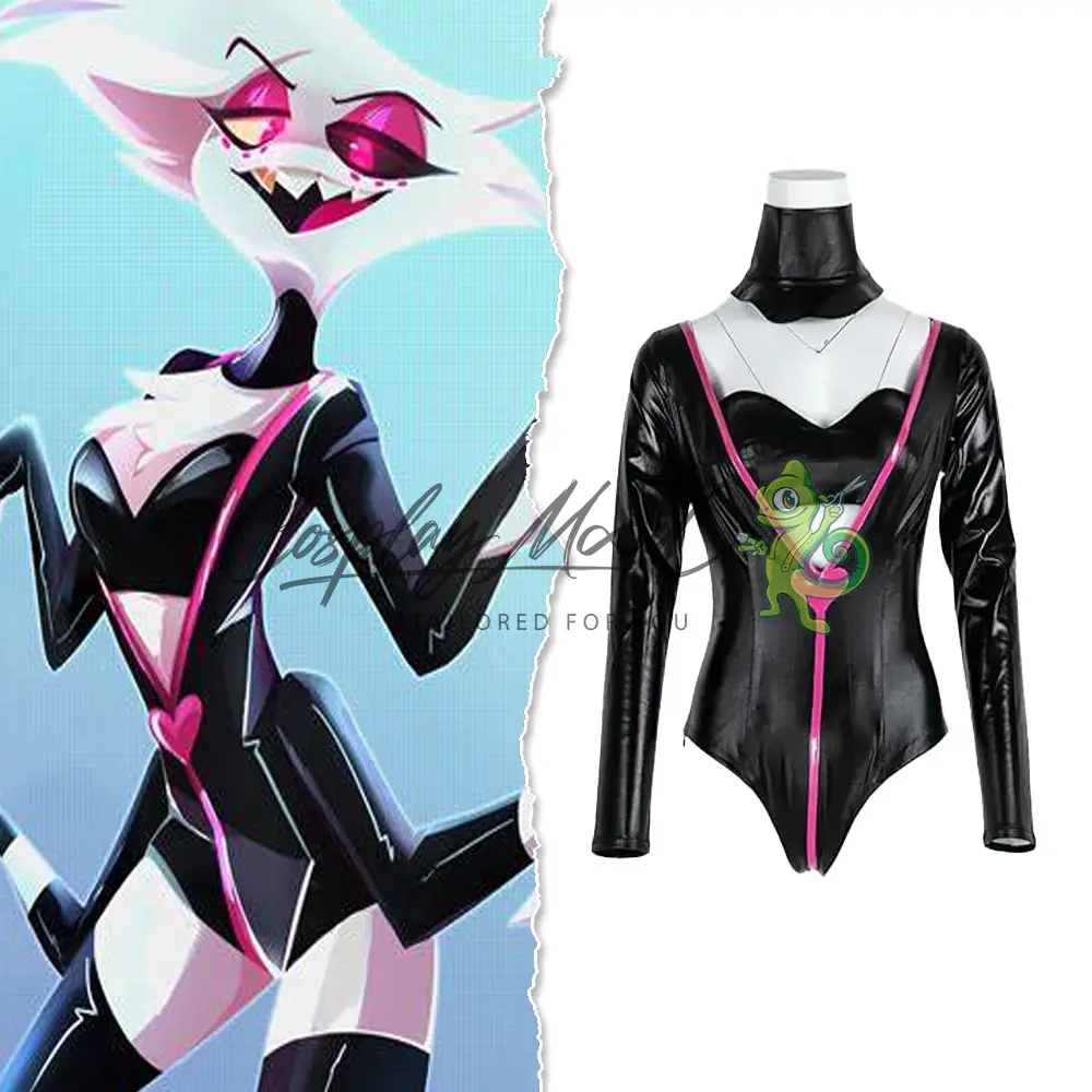 Costume Cosplay Angel Dust Body Nero Hazbin Hotel - immagine 3