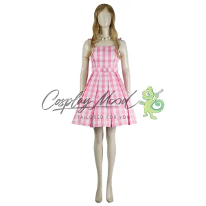 Costume Cosplay Barbie Vestito Rosa Versione 2 Barbie il Film