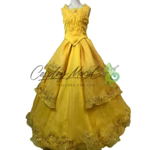 Costume Cosplay Belle Emma Watson Vestito Giallo La Bella e la Bestia
