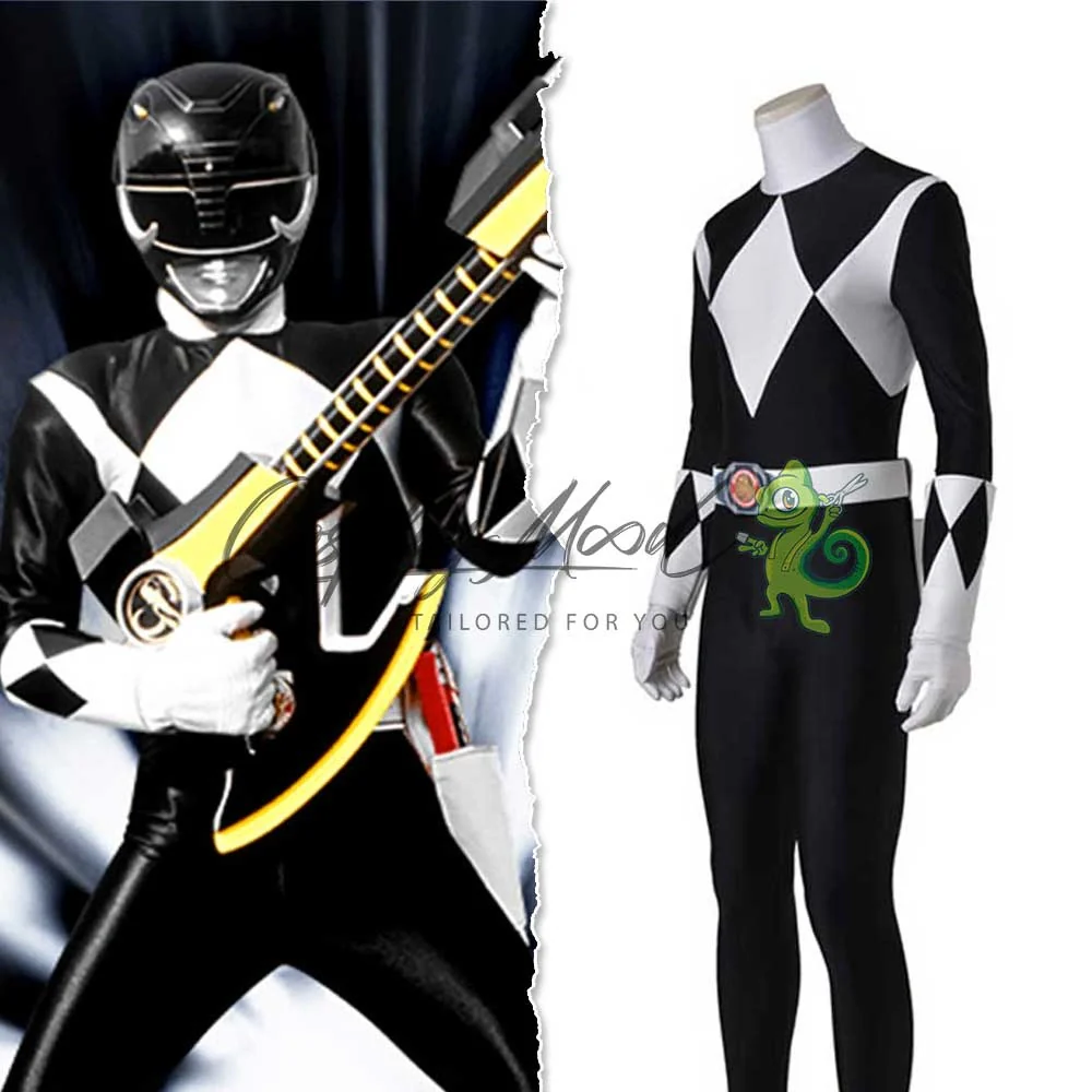 Costume Cosplay Black Ranger Mighty Morphin Power Rangers - immagine 3