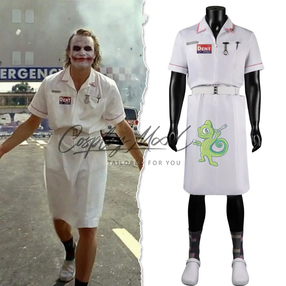 Costume Cosplay Joker Infermiera Batman il Cavaliere Oscuro DCU - immagine 3