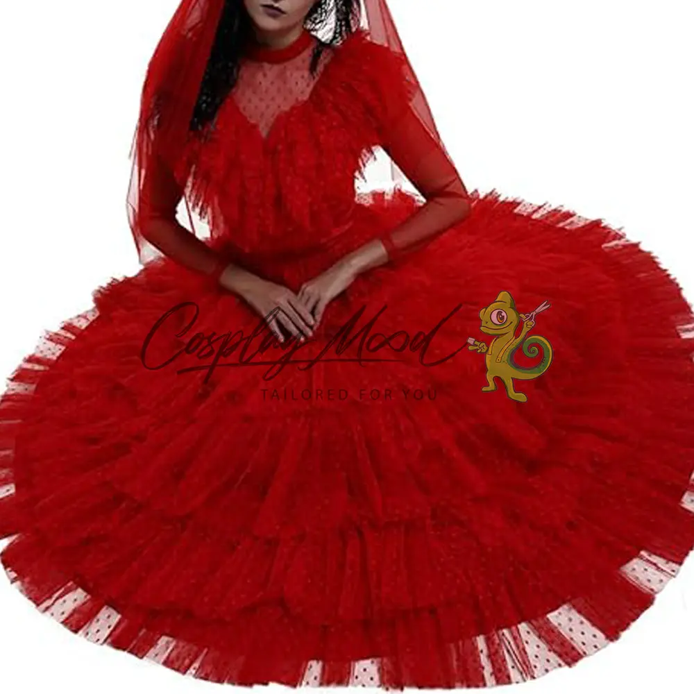 Costume Cosplay Lydia Deedz Abito da cerimonia Beetlejuice 1988 - immagine 7