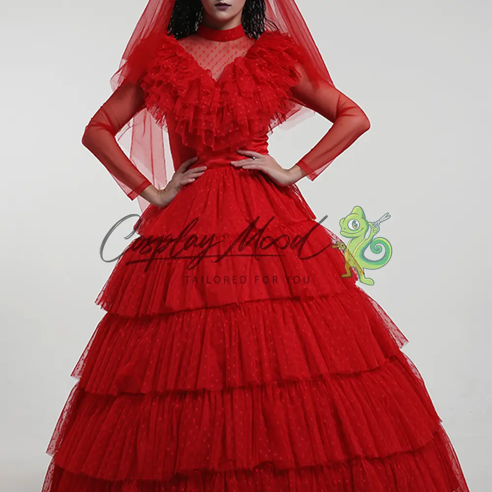 Costume Cosplay Lydia Deedz Abito da cerimonia Beetlejuice 1988 - immagine 8