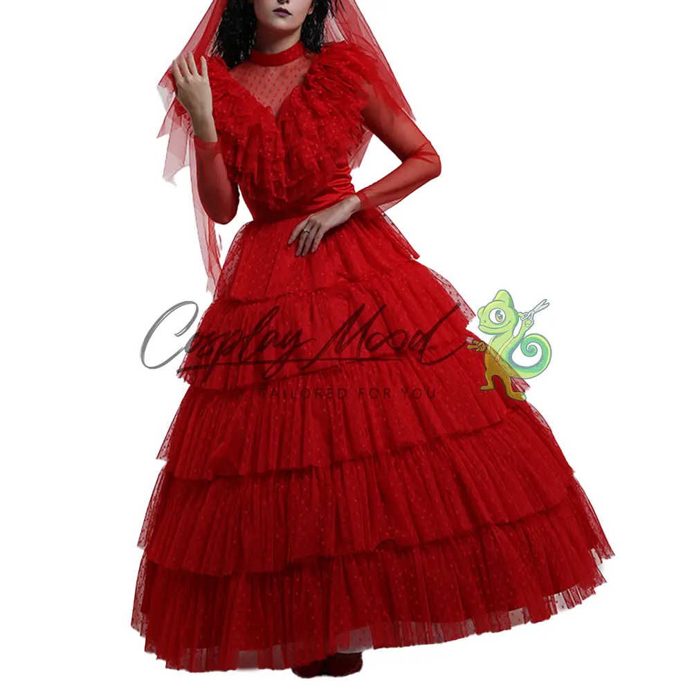 Costume Cosplay Lydia Deedz Abito da cerimonia Beetlejuice 1988 - immagine 5
