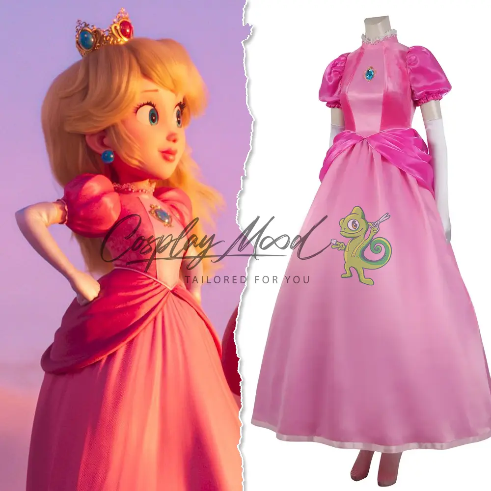 Costume Cosplay Principessa Peach Super Mario Bros il Film - immagine 3