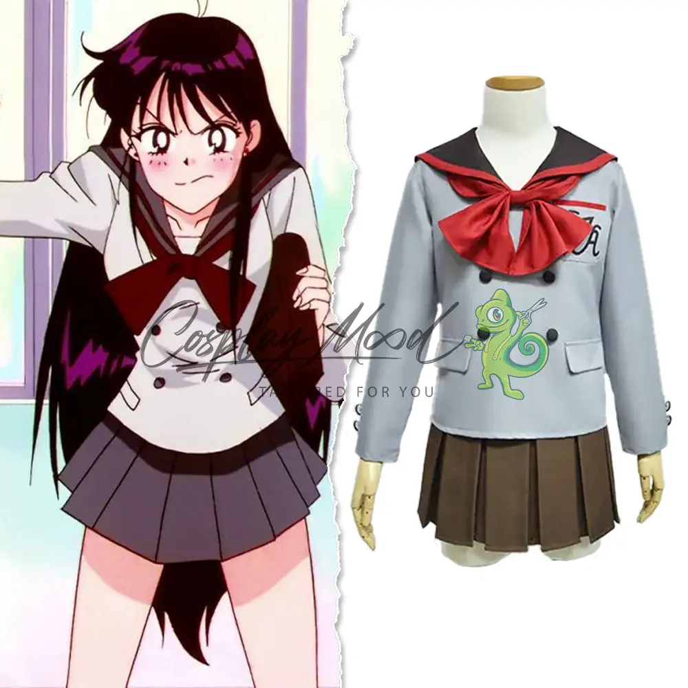 Costume Cosplay Rei Hino Divisa Scolastica Sailor Moon - immagine 3