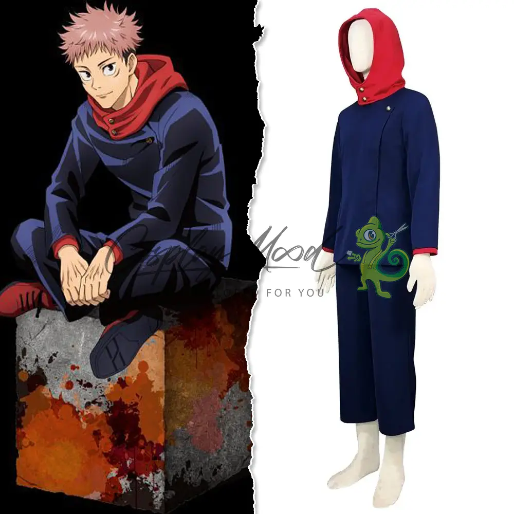 Costume Cosplay Yuji Itadori Anime Jujutsu Kaisen - immagine 3