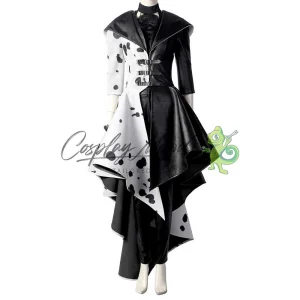 Costume Cosplay Cruella versione vestito dalmata Disney