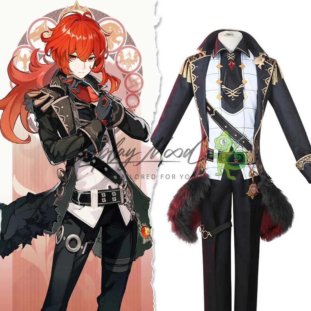 Costume Cosplay Diluc Ragnvindr Genshin Impact - immagine 3
