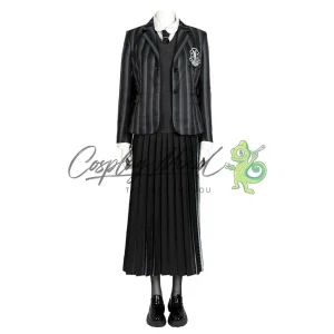 Costume Cosplay Mercoledì Addams divisa scolastica Wednesday Netflix