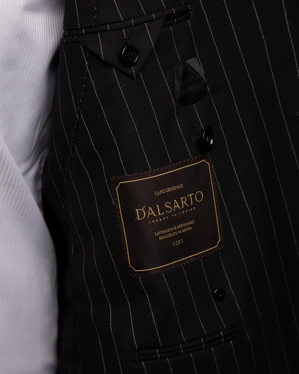 Abito Canova Gessato Nero - immagine 5