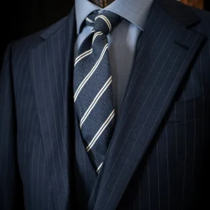 Abito Modernico Blu Notte Gessato con Gilet