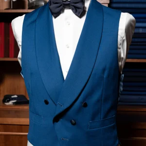 Gilet Sciallato Navy Doppiopetto