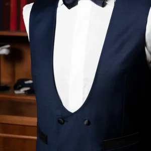 Gilet Open Blue con Raso Nero