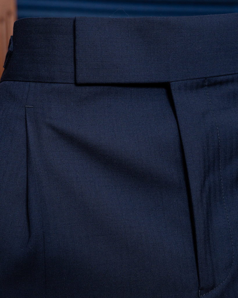 Pantalone Borromini Spinato Blu - immagine 5