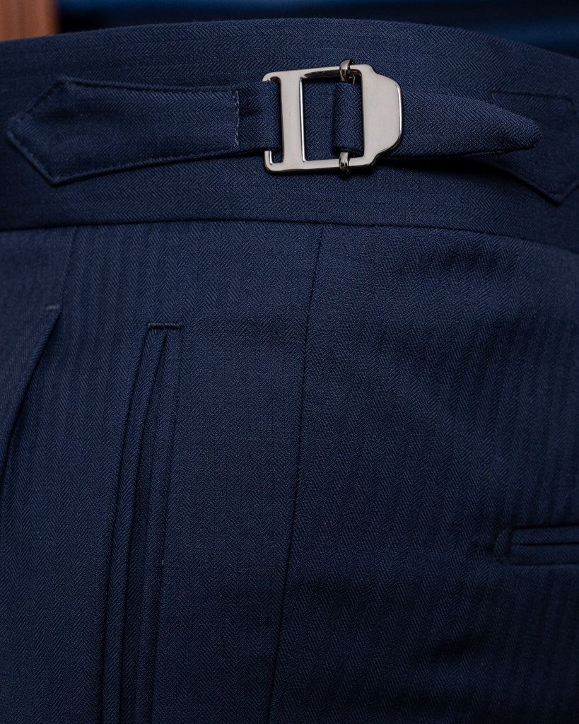 Pantalone Borromini Spinato Blu - immagine 6