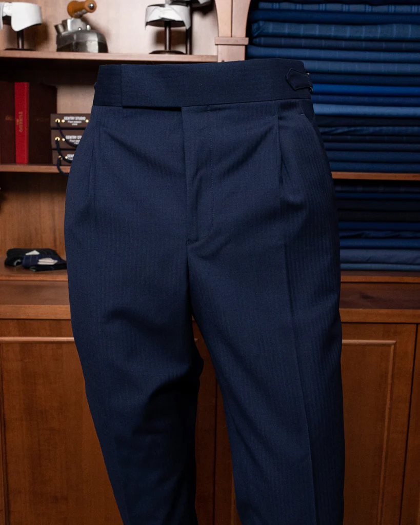 Pantalone Borromini Spinato Blu