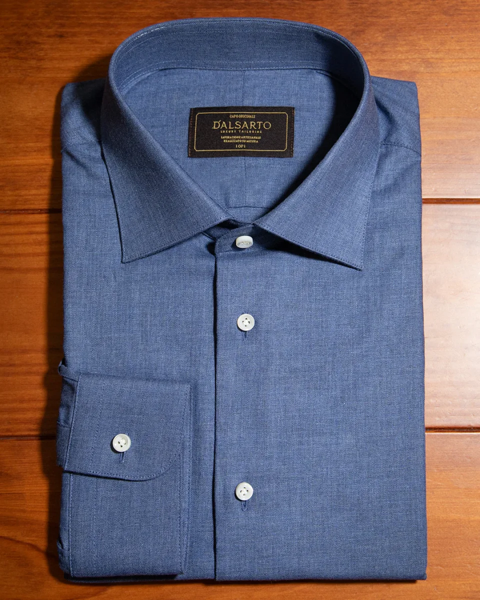 Camicia Cotone Blu - immagine 3