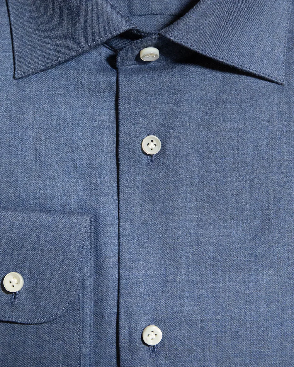 Camicia Cotone Blu - immagine 5