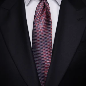 Cravatta Micro Puntini Rosso Blu e Bianco