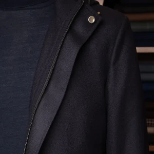 Giacca Blu In Lana Cachemire