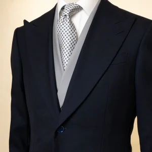 Abito Bernini Blu Petrolio Scuro con Gilet Grigio