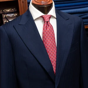 Abito Bernini Gessato Tono su Tono Blu Pavone