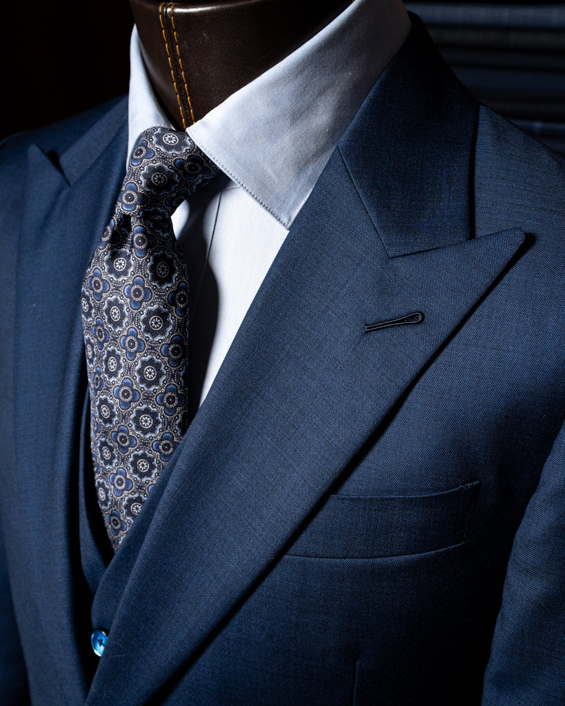 Abito Bernini Twill Blu Notte con Gilet - immagine 4