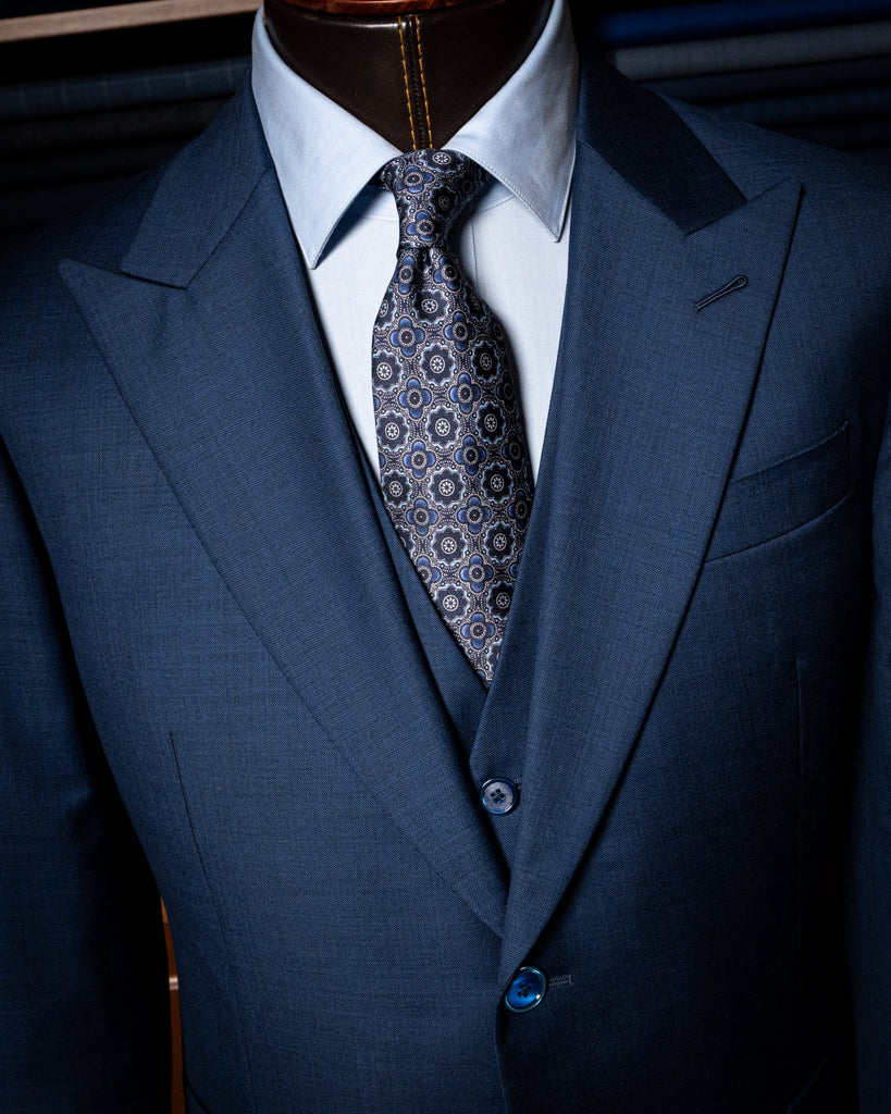 Abito Bernini Twill Blu Notte con Gilet - immagine 8