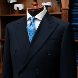 Abito Canova Blu Scuro Spinato