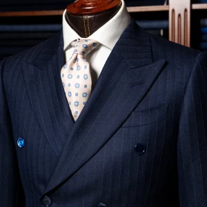 Abito Canova Blu Spinato Gessato