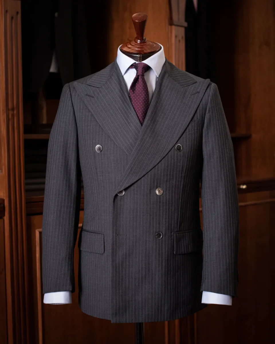 Abito Canova Grigio Scuro Gessato - immagine 3