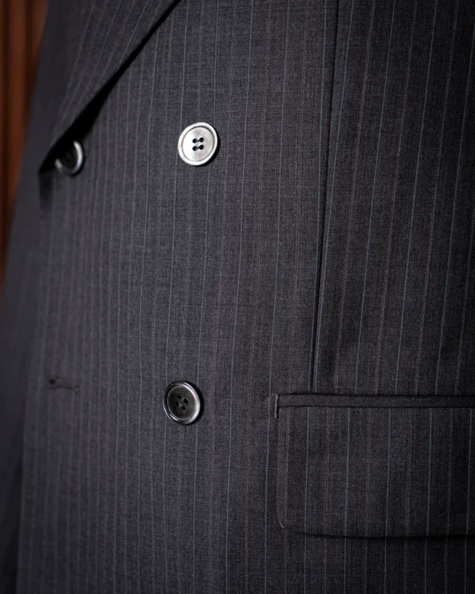 Abito Canova Grigio Scuro Gessato - immagine 5