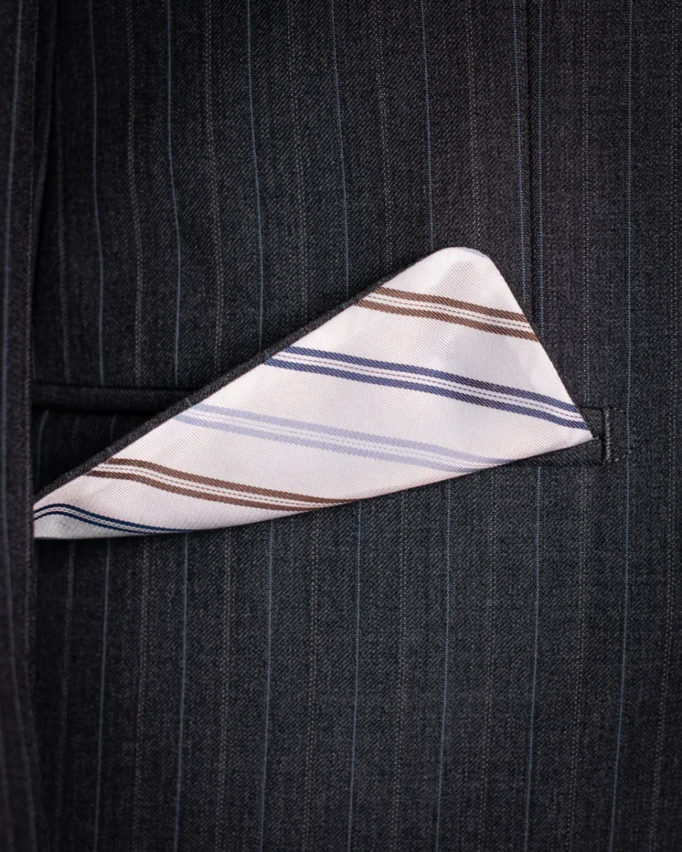 Abito Canova Grigio Scuro Gessato - immagine 8