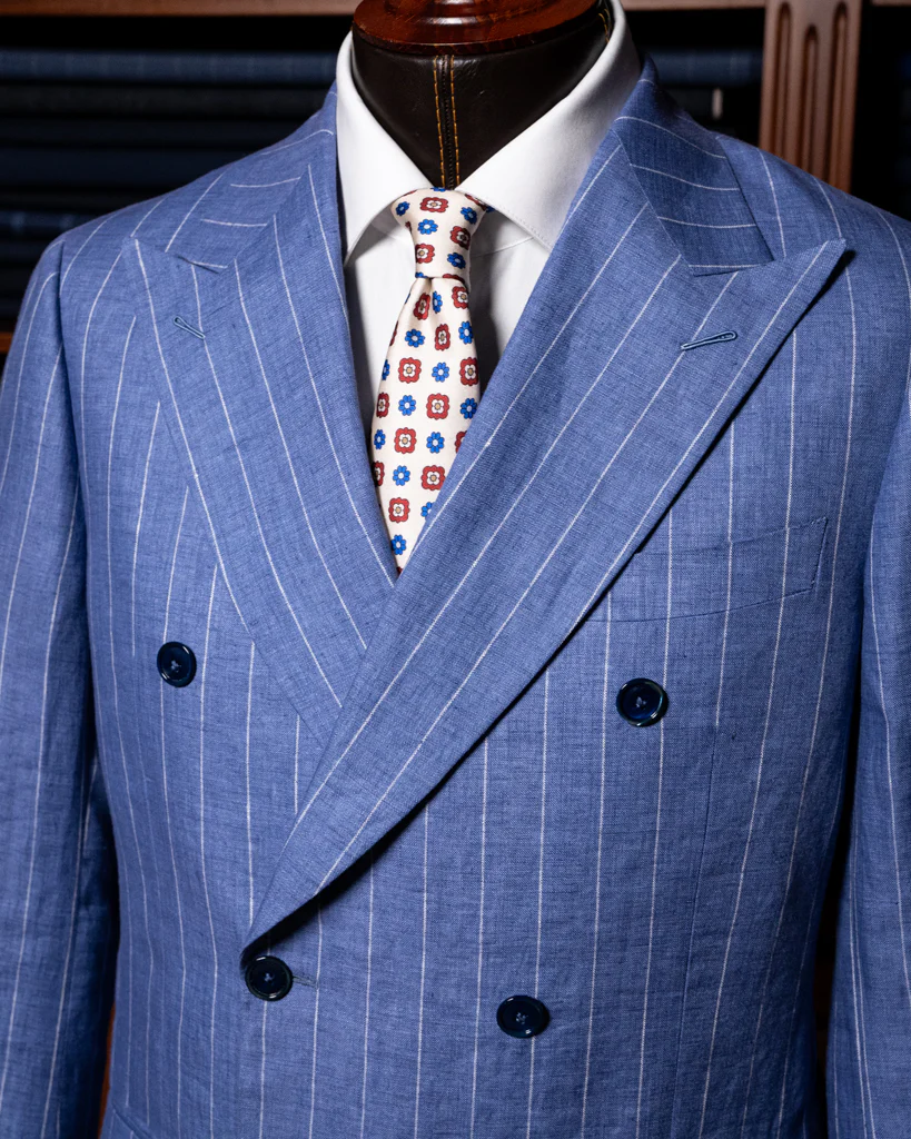 Abito Canova Sfoderato Blu Gessato - immagine 5