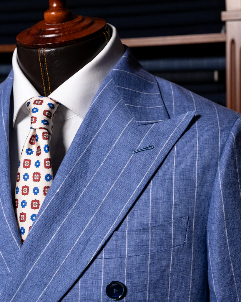 Abito Canova Sfoderato Blu Gessato - immagine 8