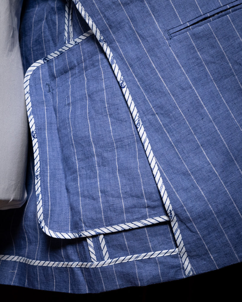 Abito Canova Sfoderato Blu Gessato - immagine 4