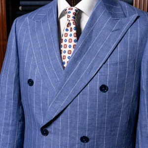 Abito Canova Sfoderato Blu Gessato