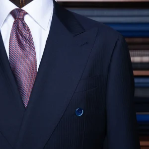 Abito Doppiopetto Perugino Blu Scuro Spinato