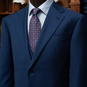 Abito Giotto Blu Chiaro Spinato con Gilet