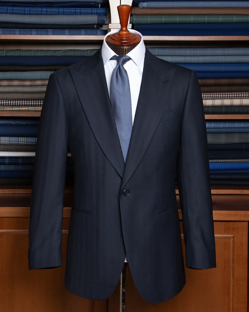 Abito Modernico Blu Scuro Spinato - immagine 3