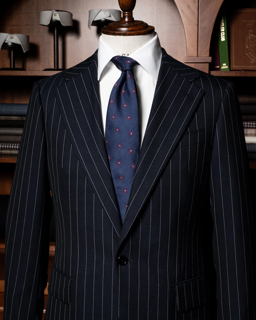 Abito Modernico Gessato Blu Scuro - immagine 5