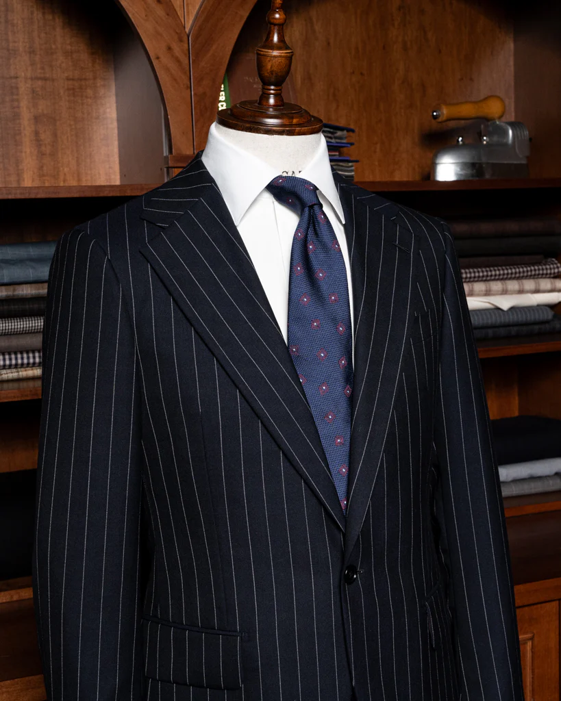 Abito Modernico Gessato Blu Scuro - immagine 7