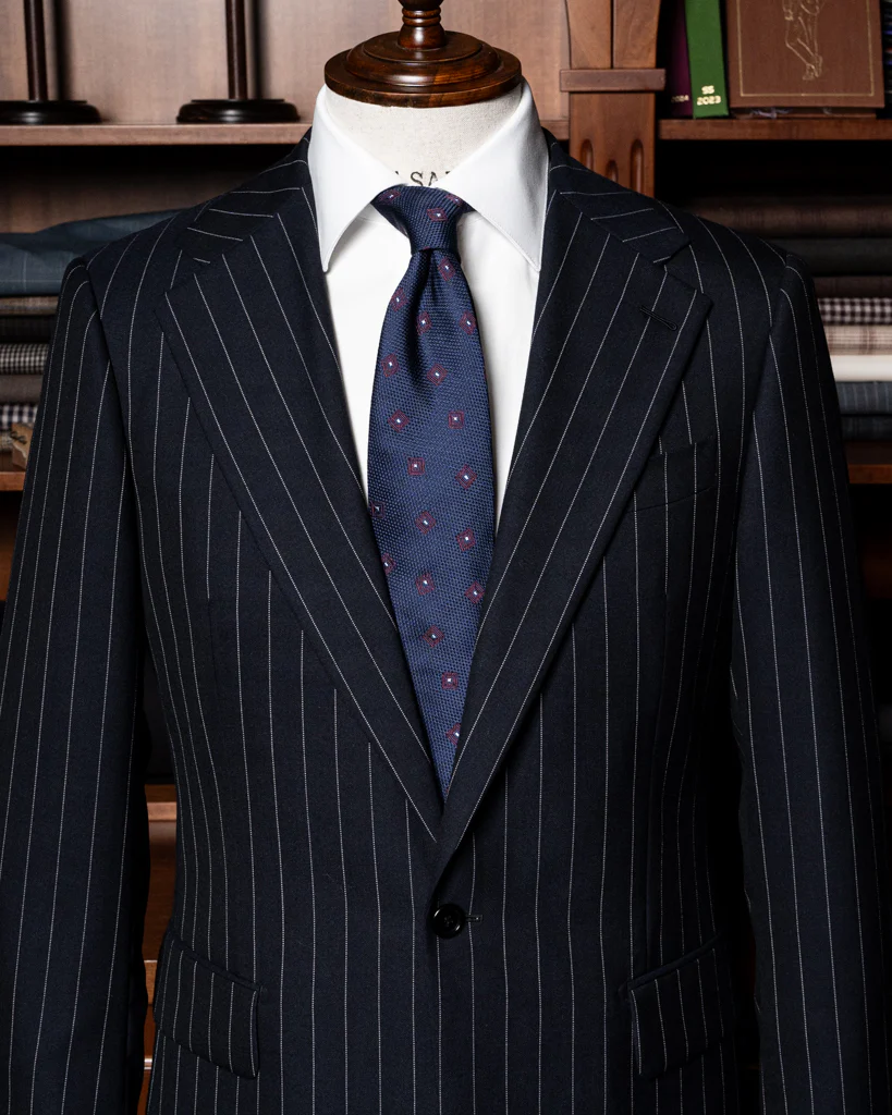 Abito Modernico Gessato Blu Scuro - immagine 8