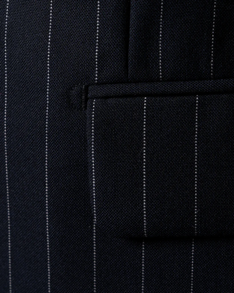 Abito Modernico Gessato Blu Scuro - immagine 9